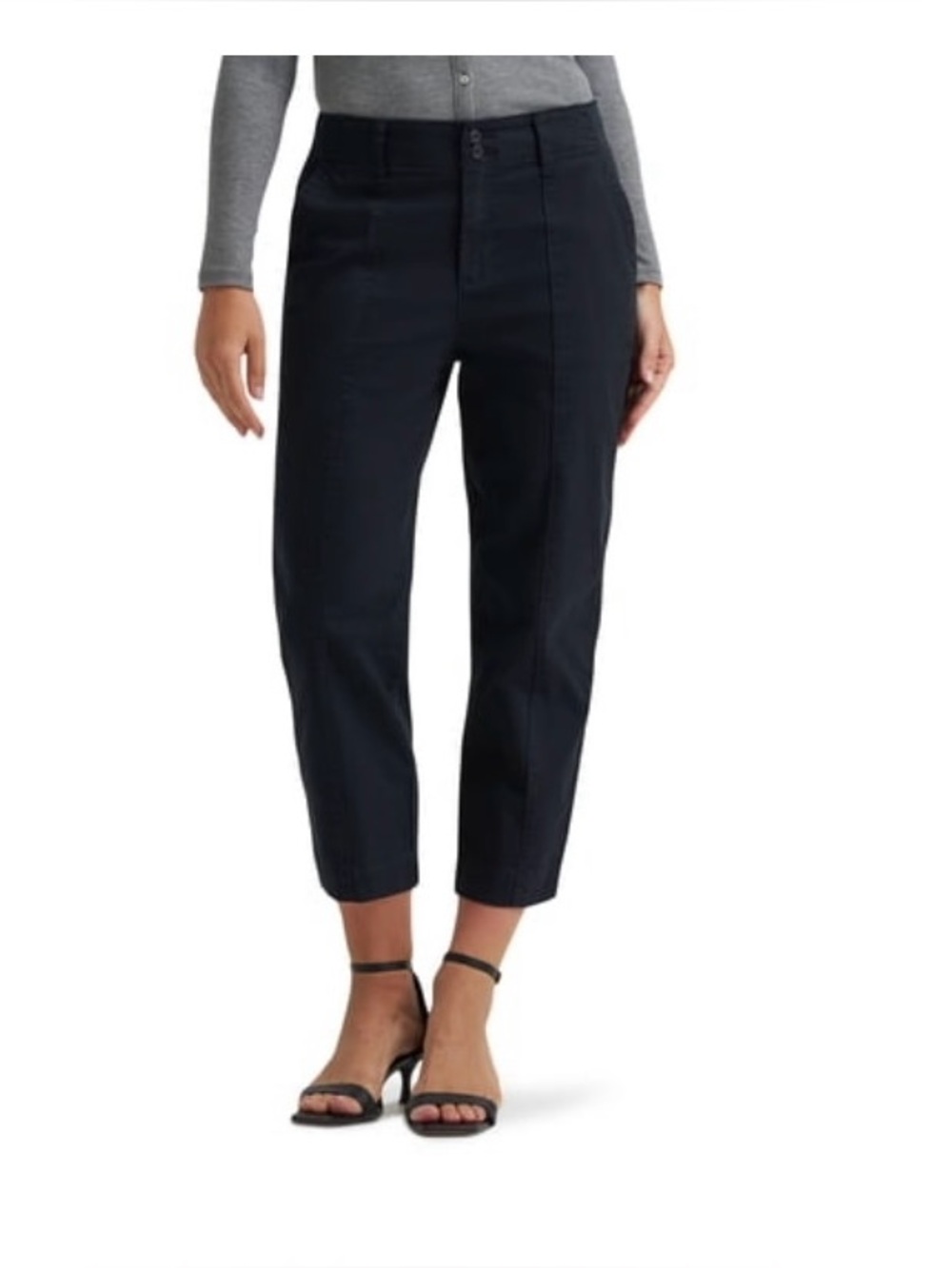 Lee Cropped Slim Ankle Pants - Black
